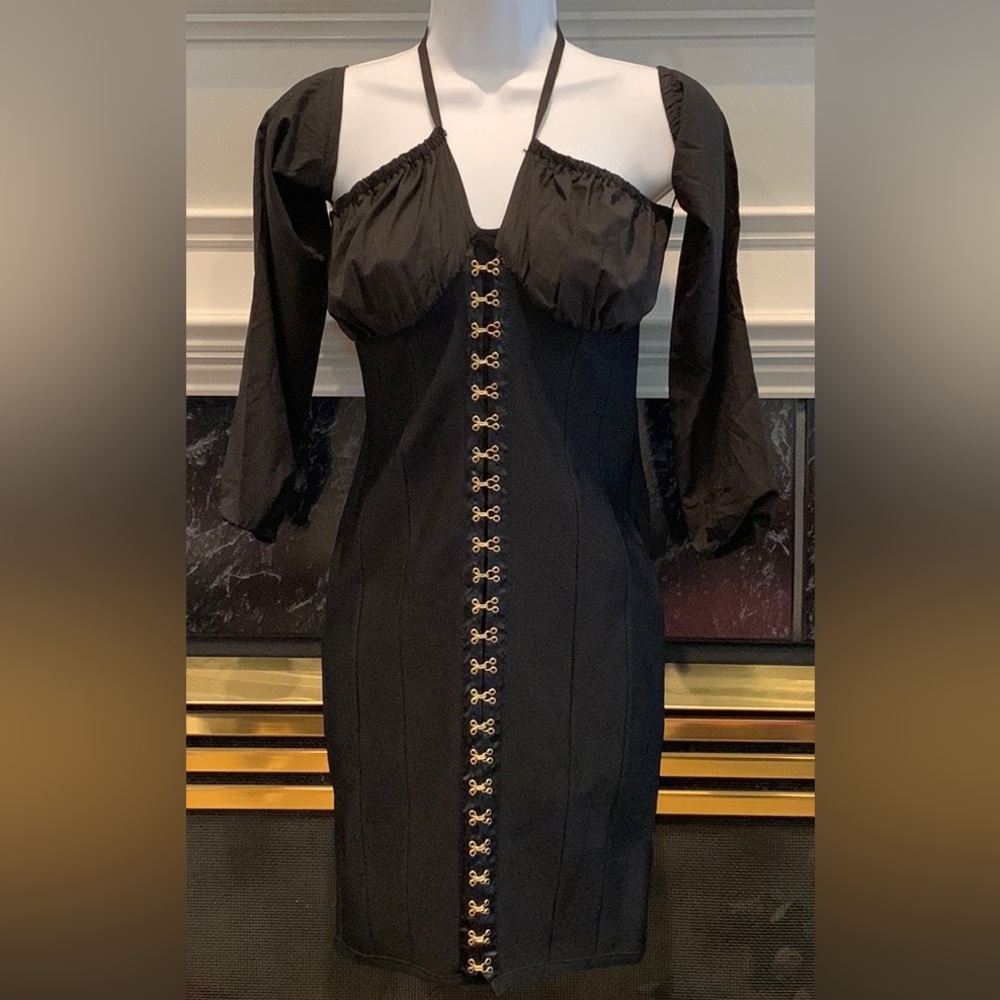 Hot Miami Styles Corset Little Black Dress